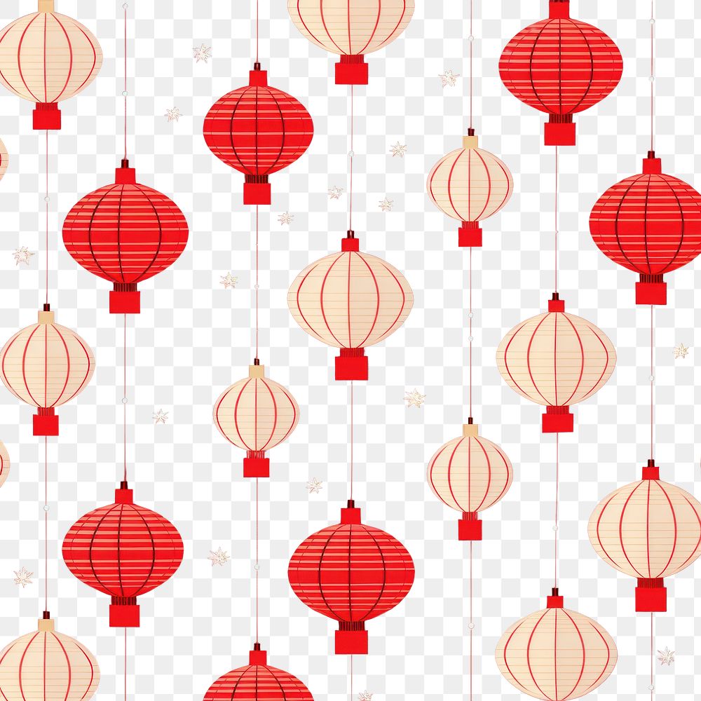 PNG Chinese red lanterns pattern backgrounds shape. AI generated Image by rawpixel.