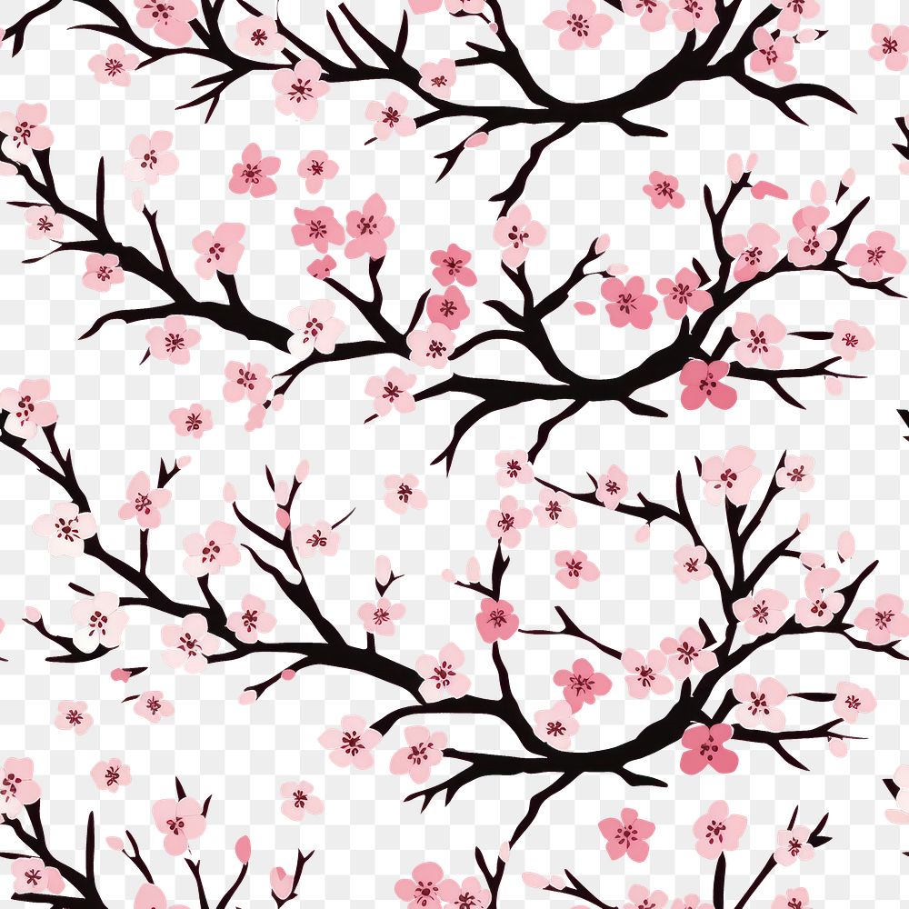PNG Branchers chinese pink background backgrounds blossom pattern. AI generated Image by rawpixel.