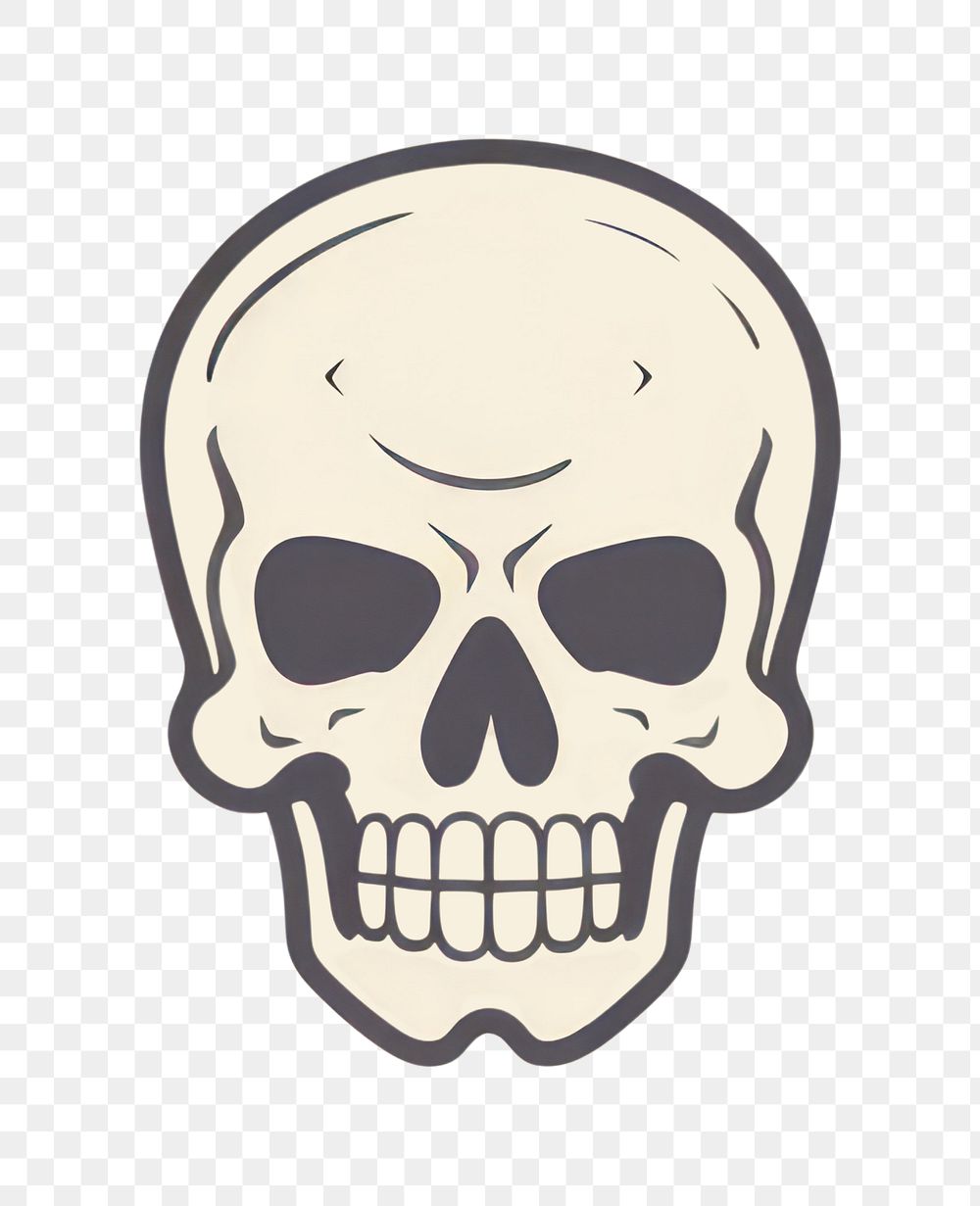 PNG Skull logo portrait sticker. AI generated Image by rawpixel.