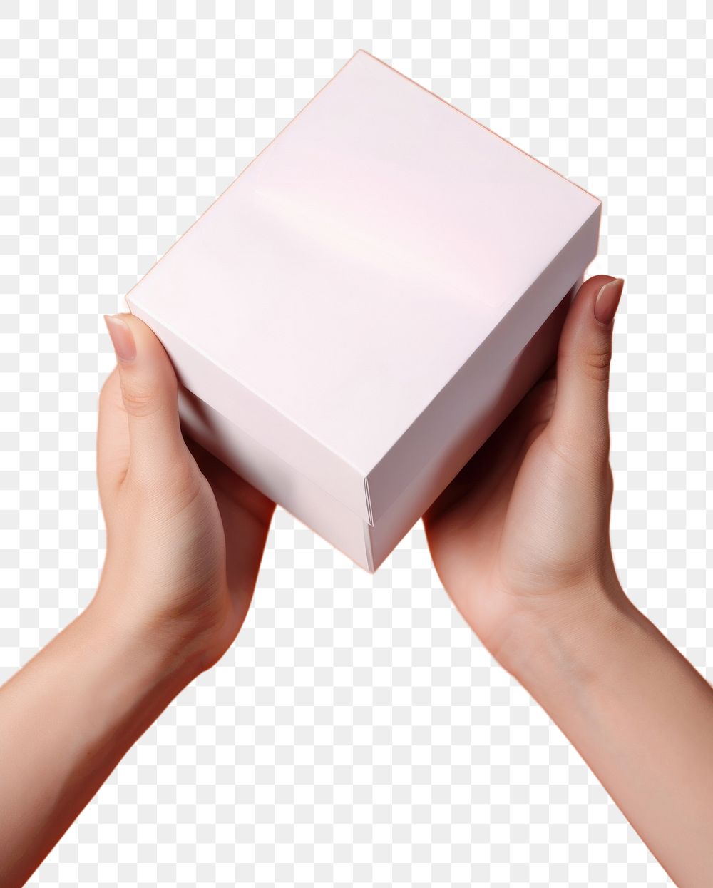 PNG Gift box with blank tag holding paper hand. AI generated Image by rawpixel.