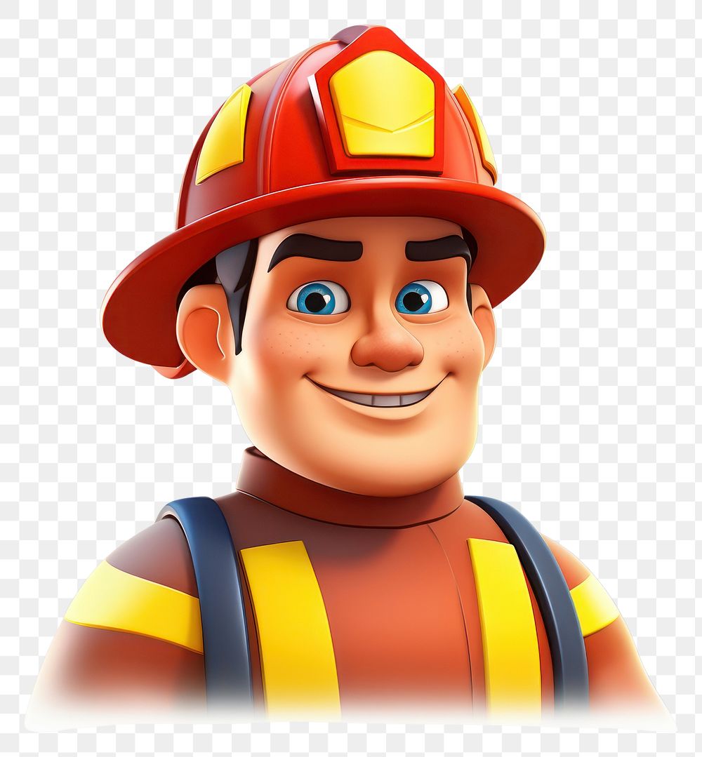PNG Fire fighter cartoon hardhat helmet. AI generated Image by rawpixel.