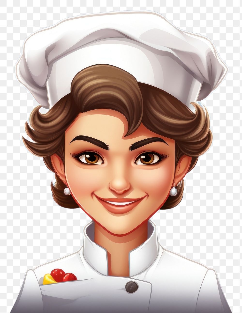 PNG Female Chef portrait cartoon adult. AI generated Image by rawpixel.