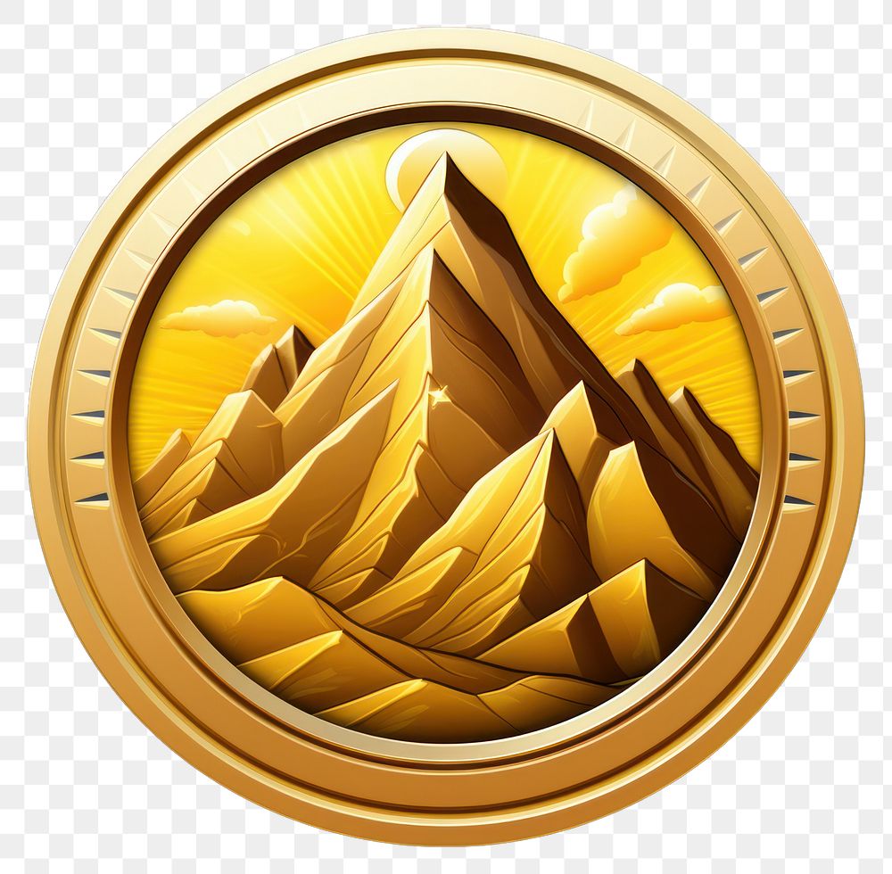 PNG Golds coin mountain border money currency circle. AI generated Image by rawpixel.