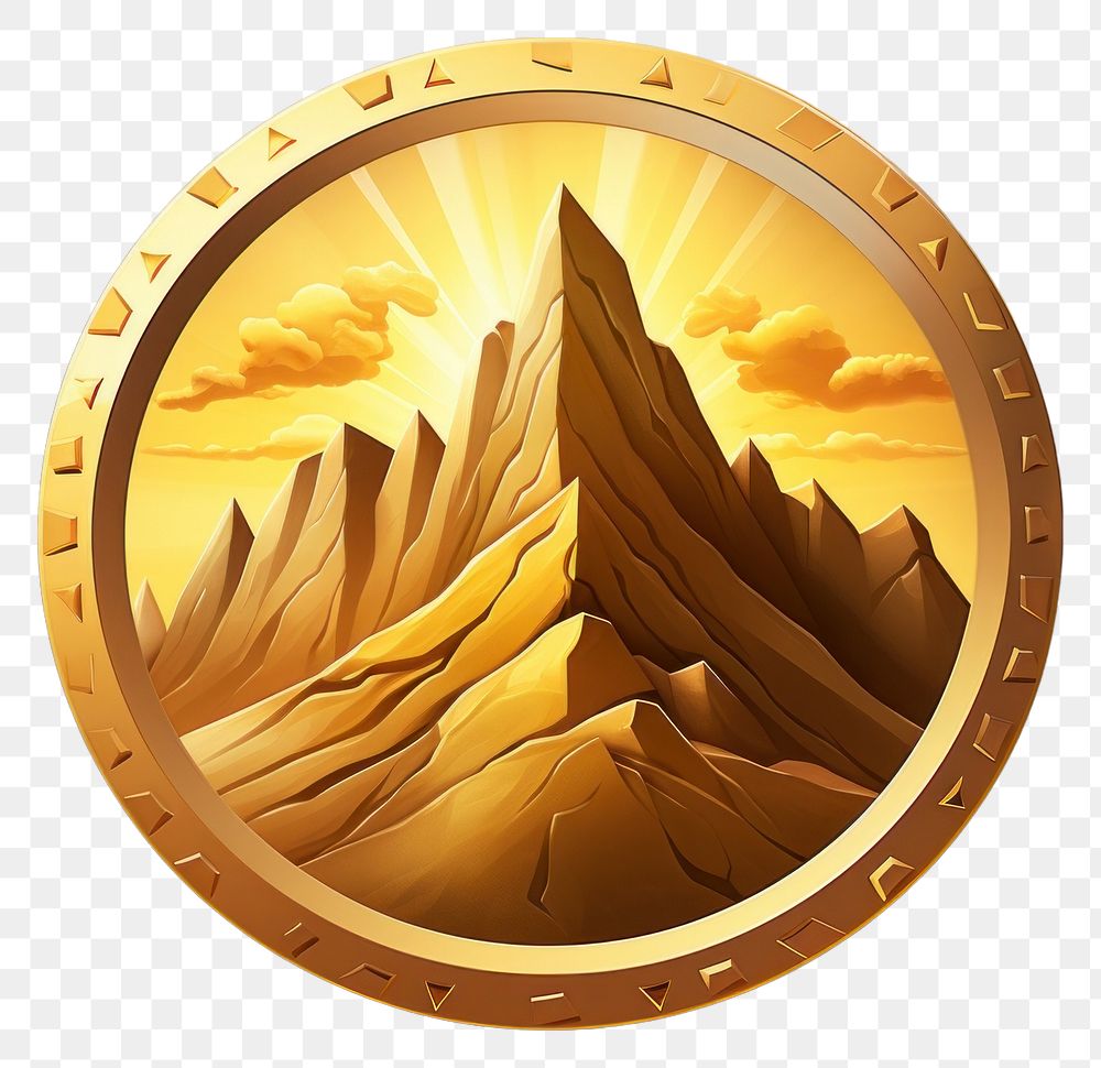 PNG Golds coin mountain border technology currency savings. AI generated Image by rawpixel.