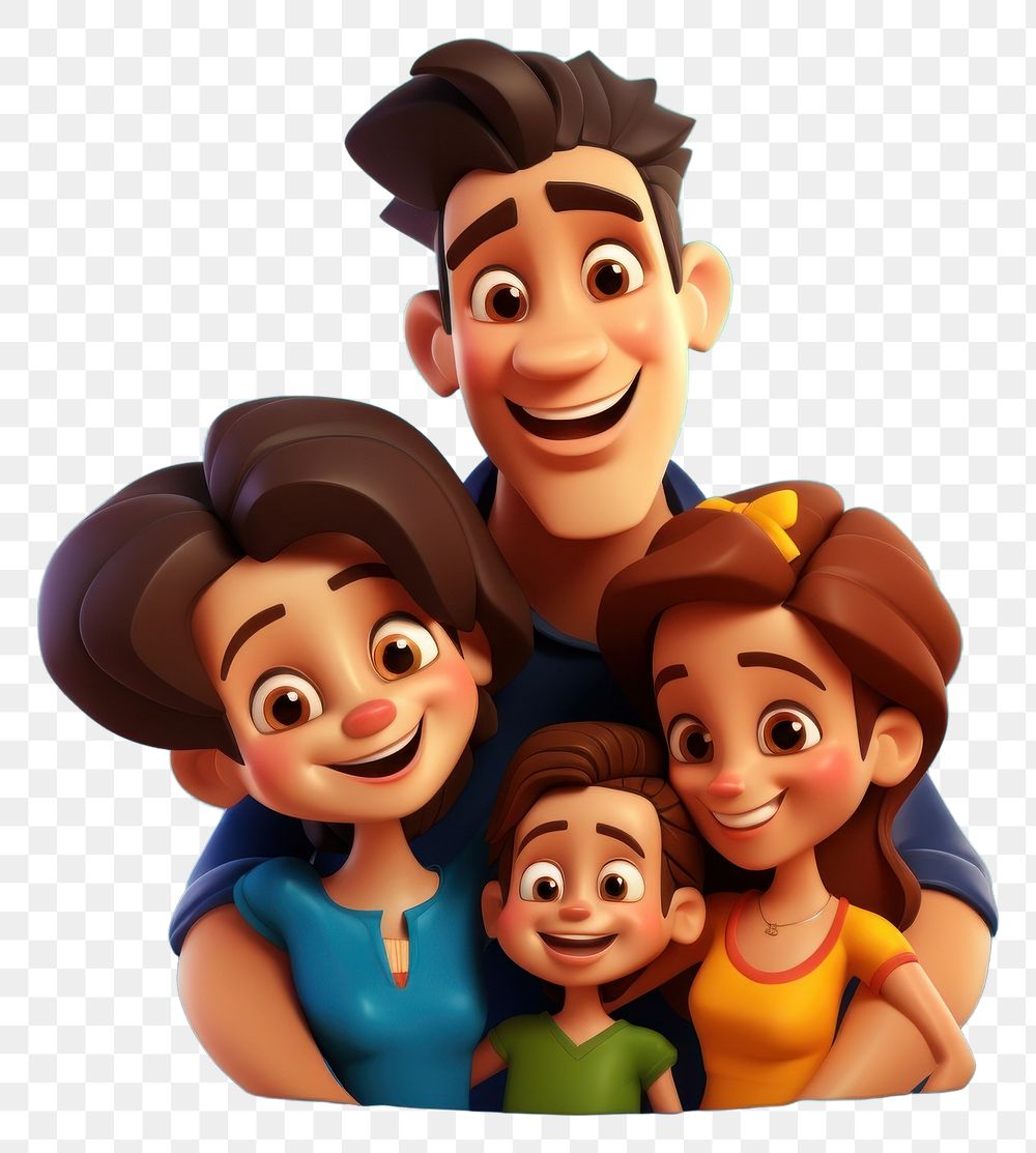 PNG Happy family cartoon togetherness friendship. AI generated Image by rawpixel.