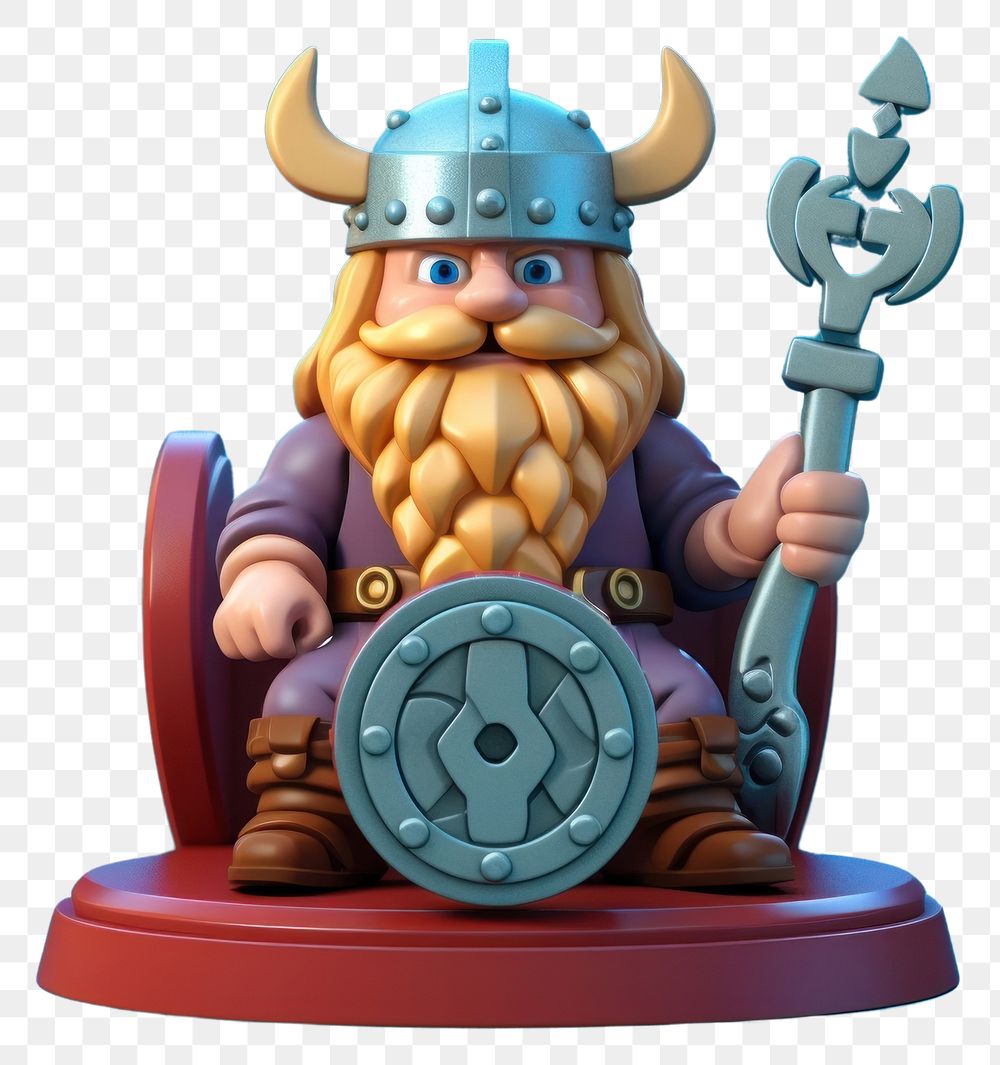 PNG Viking cartoon figurine representation. AI generated Image by rawpixel.