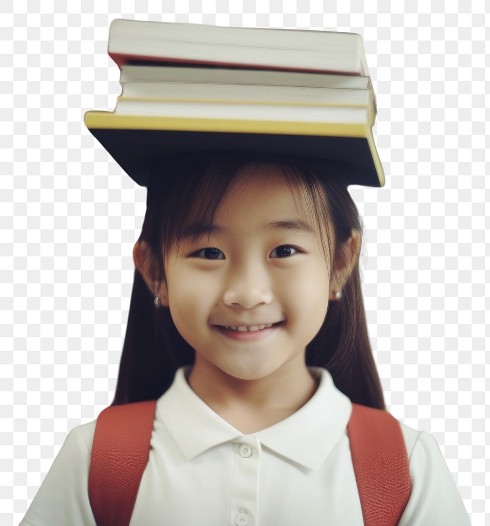 PNG Cute asian schoolgirl library book publication. AI generated Image by rawpixel.