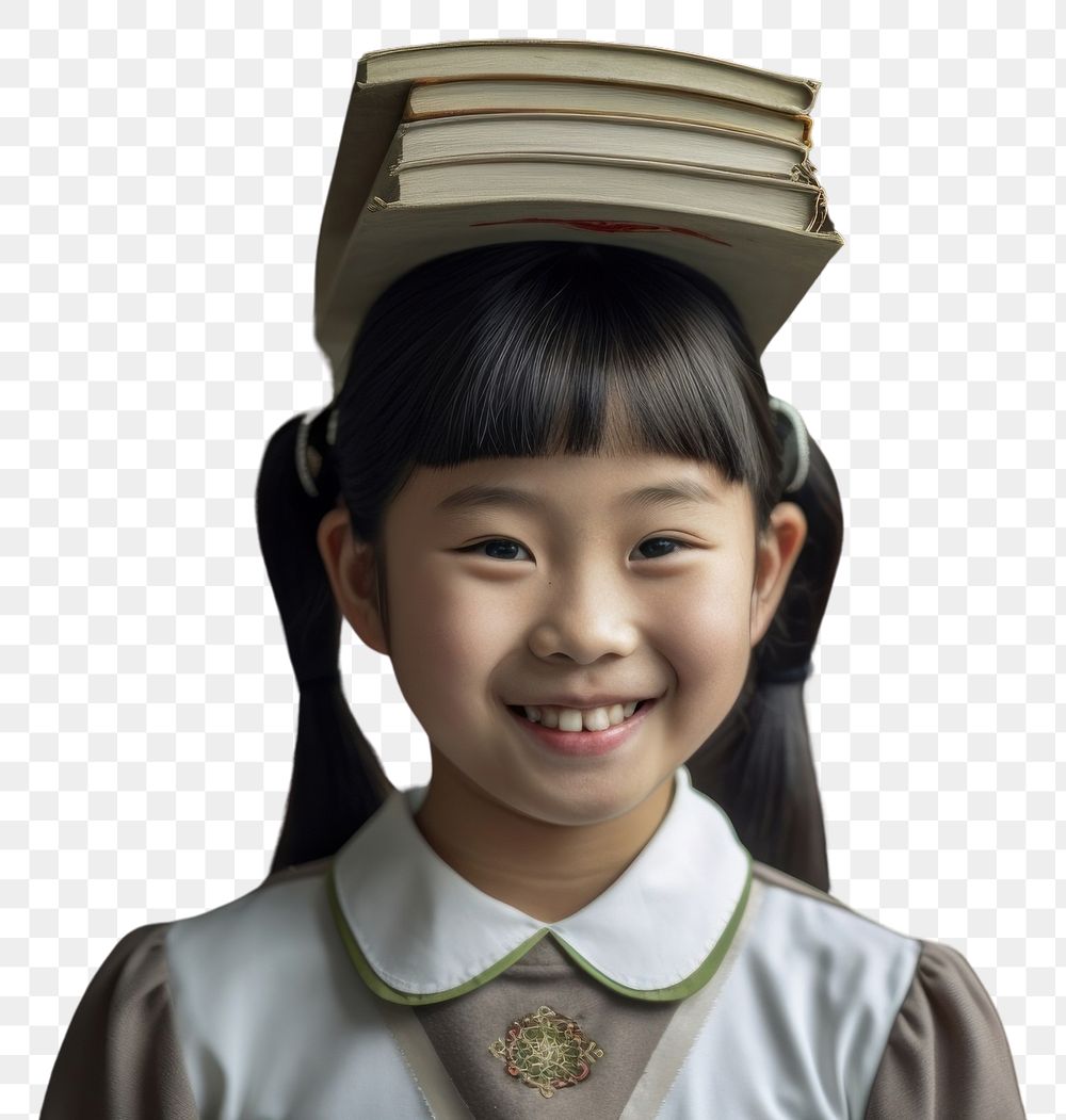 PNG Cute asian schoolgirl library book publication. AI generated Image by rawpixel.