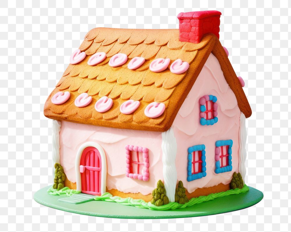 image of a *House* in Cake shape, isolated on white background --ar 3:2 --style 9sPfmYx2DGoCAki