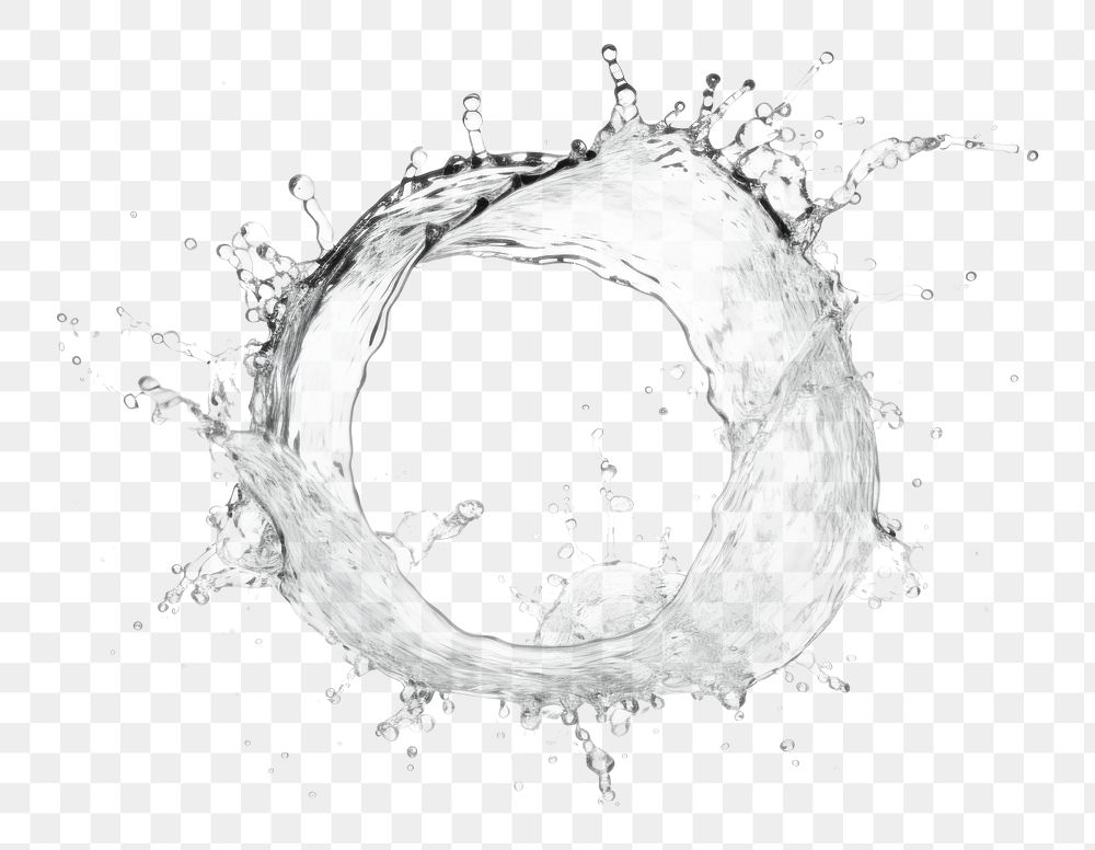 PNG Water splash circle shape sketch water illustrated. AI generated Image by rawpixel.