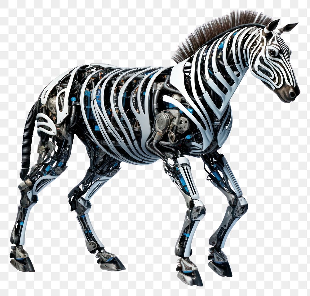 PNG Cyborg zebra wildlife animal mammal. AI generated Image by rawpixel.
