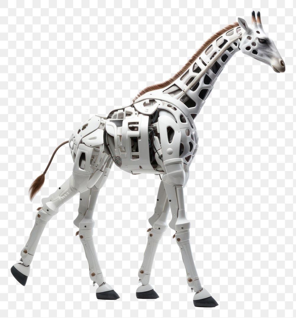 PNG Cyborg giraffe animal mammal white background. AI generated Image by rawpixel.