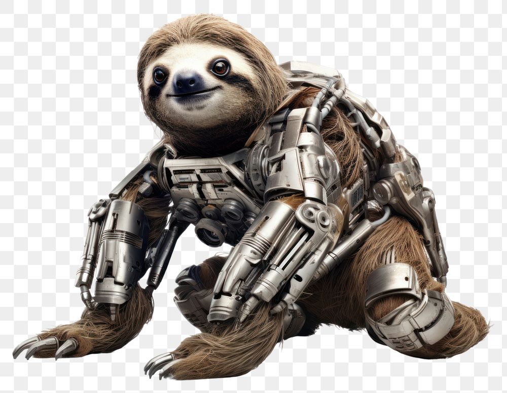 PNG Cyborg sloth wildlife animal mammal. AI generated Image by rawpixel.