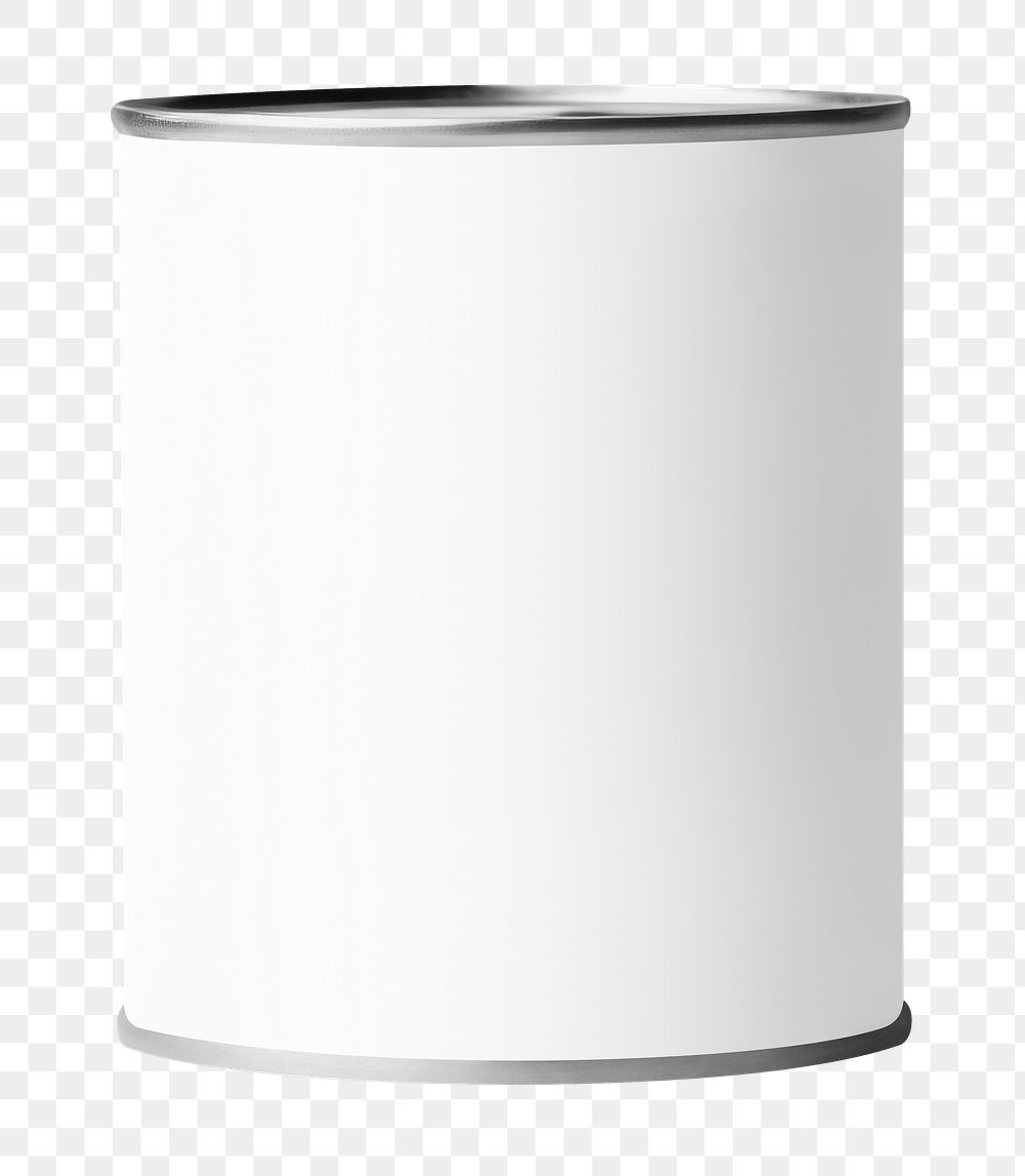 PNG white tin can container, transparent background