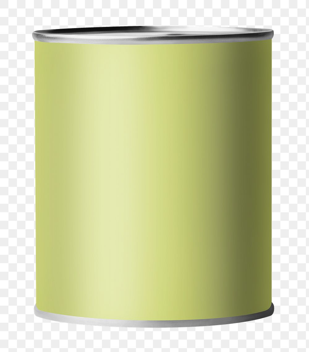 PNG green tin can container, transparent background