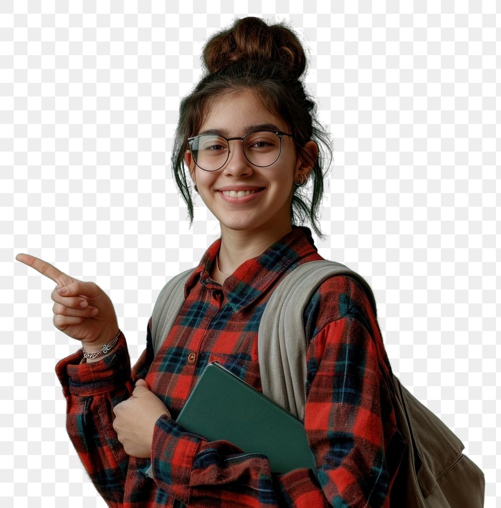 PNG  Teen student glasses smile green. AI generated Image by rawpixel.