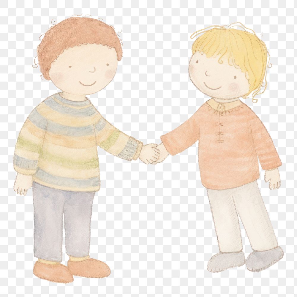 PNG Characters shaking hands art white background togetherness. AI generated Image by rawpixel.