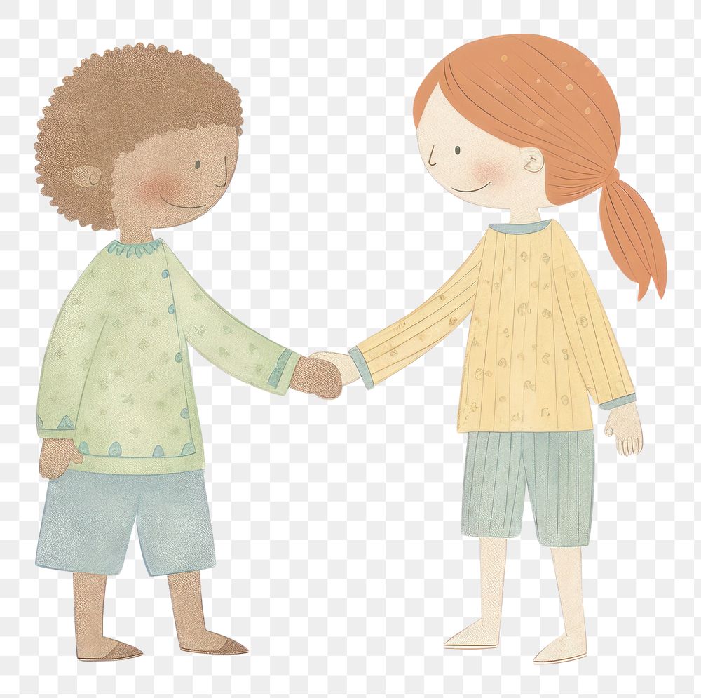 PNG Characters shaking hands white background togetherness affectionate. AI generated Image by rawpixel.