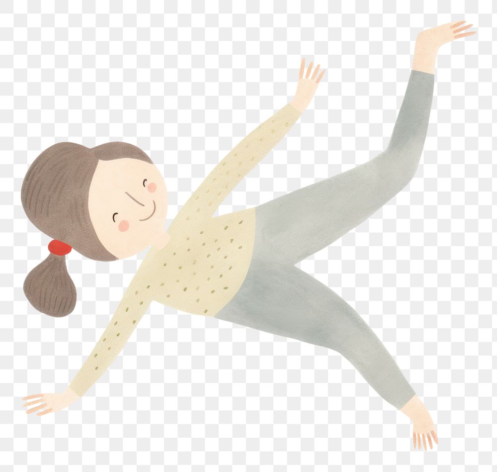 PNG Woman character doing yoga white background flexibility exercising. AI generated Image by rawpixel.