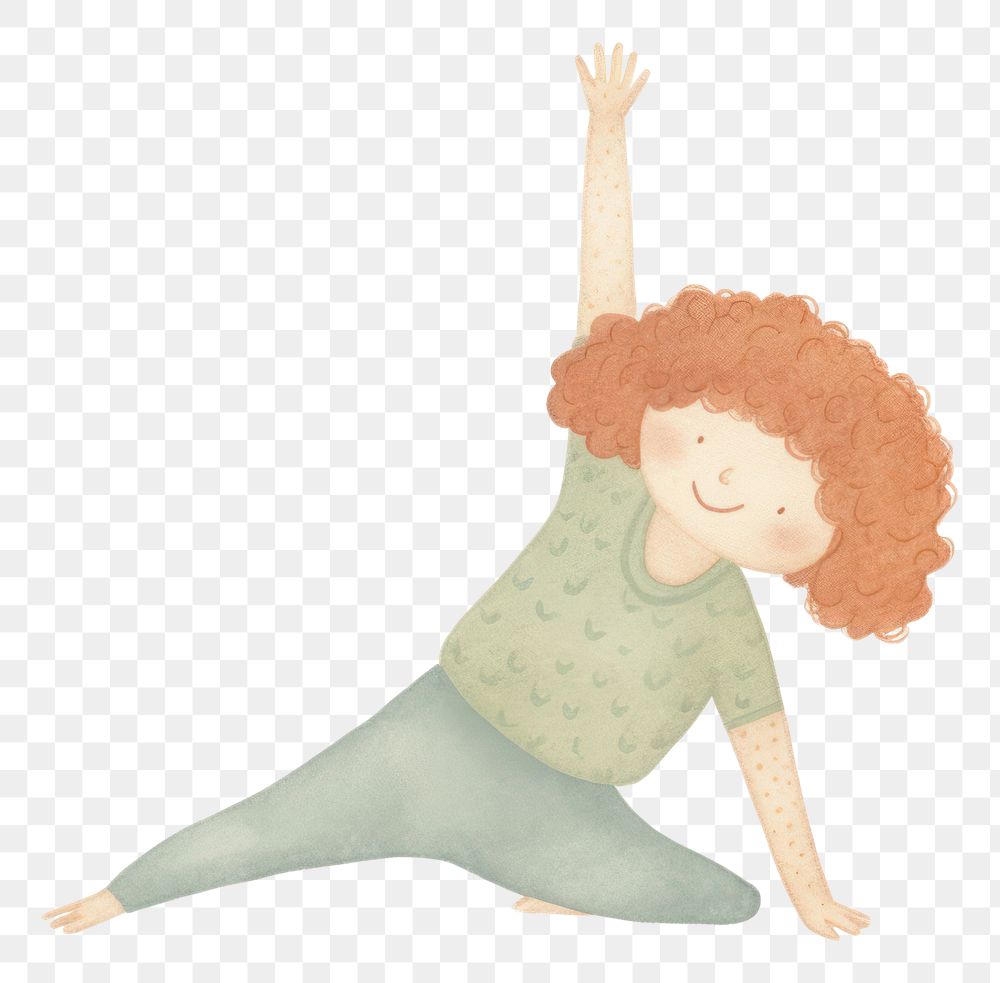 PNG Woman character doing yoga sports white background flexibility. AI generated Image by rawpixel.