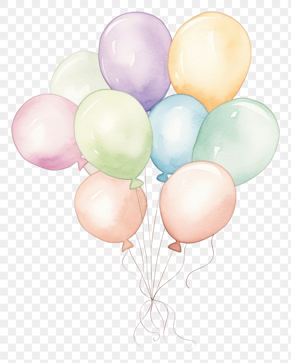 PNG Bunch of balloons drawing white background celebration. AI generated Image by rawpixel.