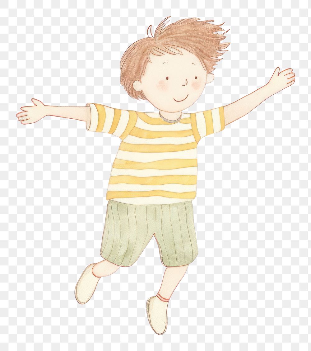 PNG Boy character jumping drawing sketch child. AI generated Image by rawpixel.