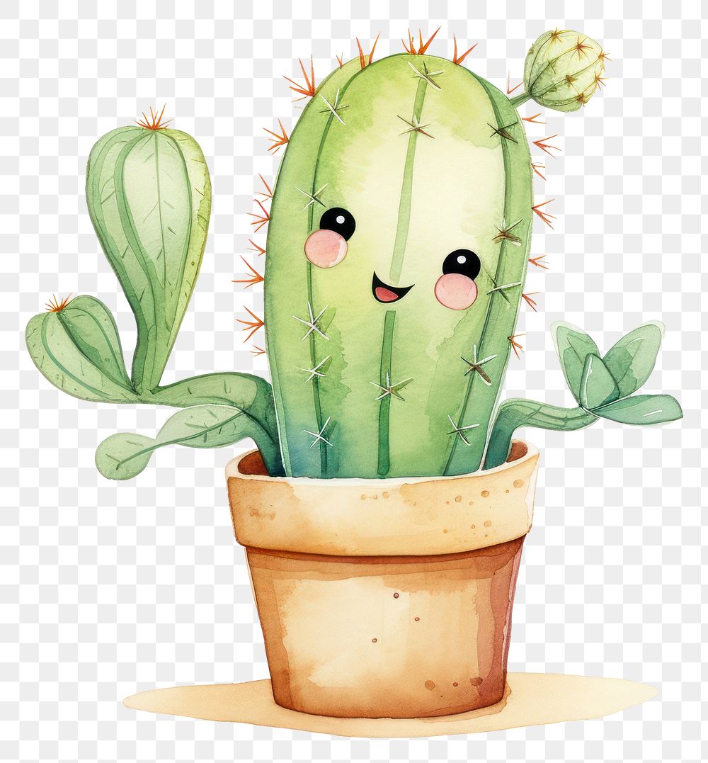 PNG Cactus drawing plant white background. AI generated Image by rawpixel.