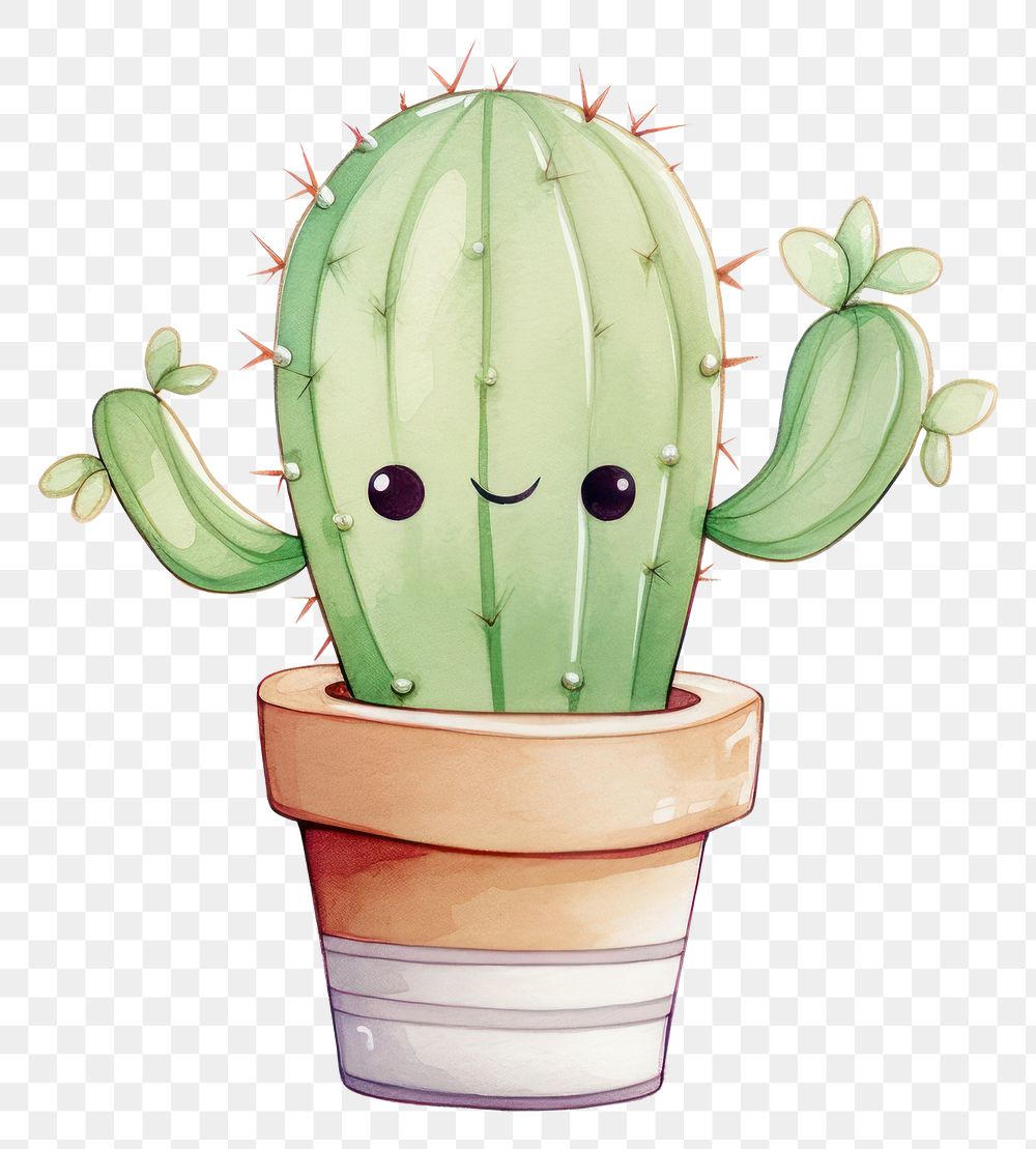 PNG Cactus drawing plant white background. AI generated Image by rawpixel.