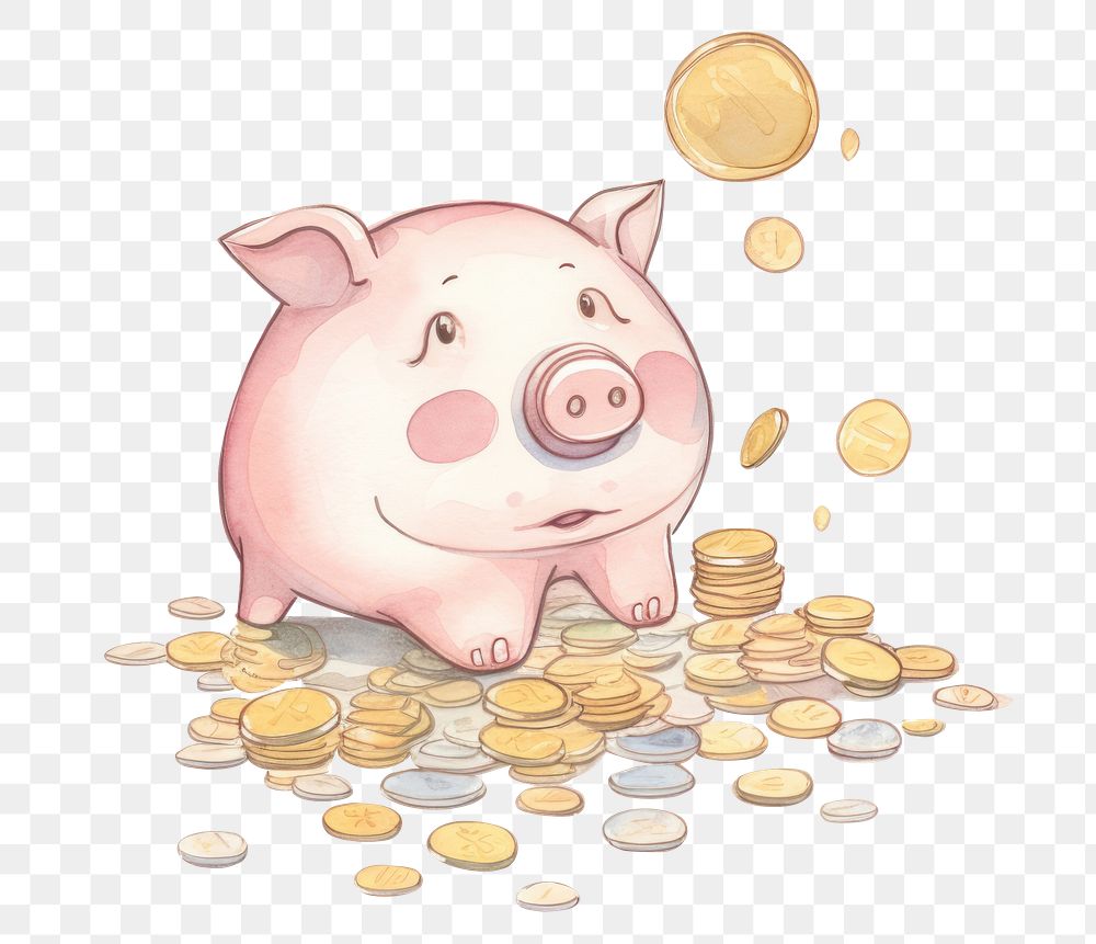 PNG Piggy bank mammal coin investment. AI generated Image by rawpixel.