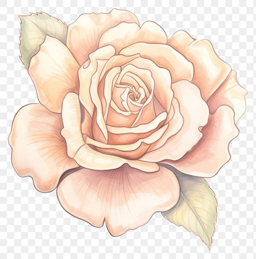 PNG Rose flower drawing sketch petal. AI generated Image by rawpixel.