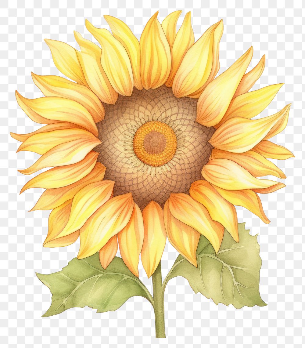 PNG Sunflower drawing plant inflorescence. AI generated Image by rawpixel.