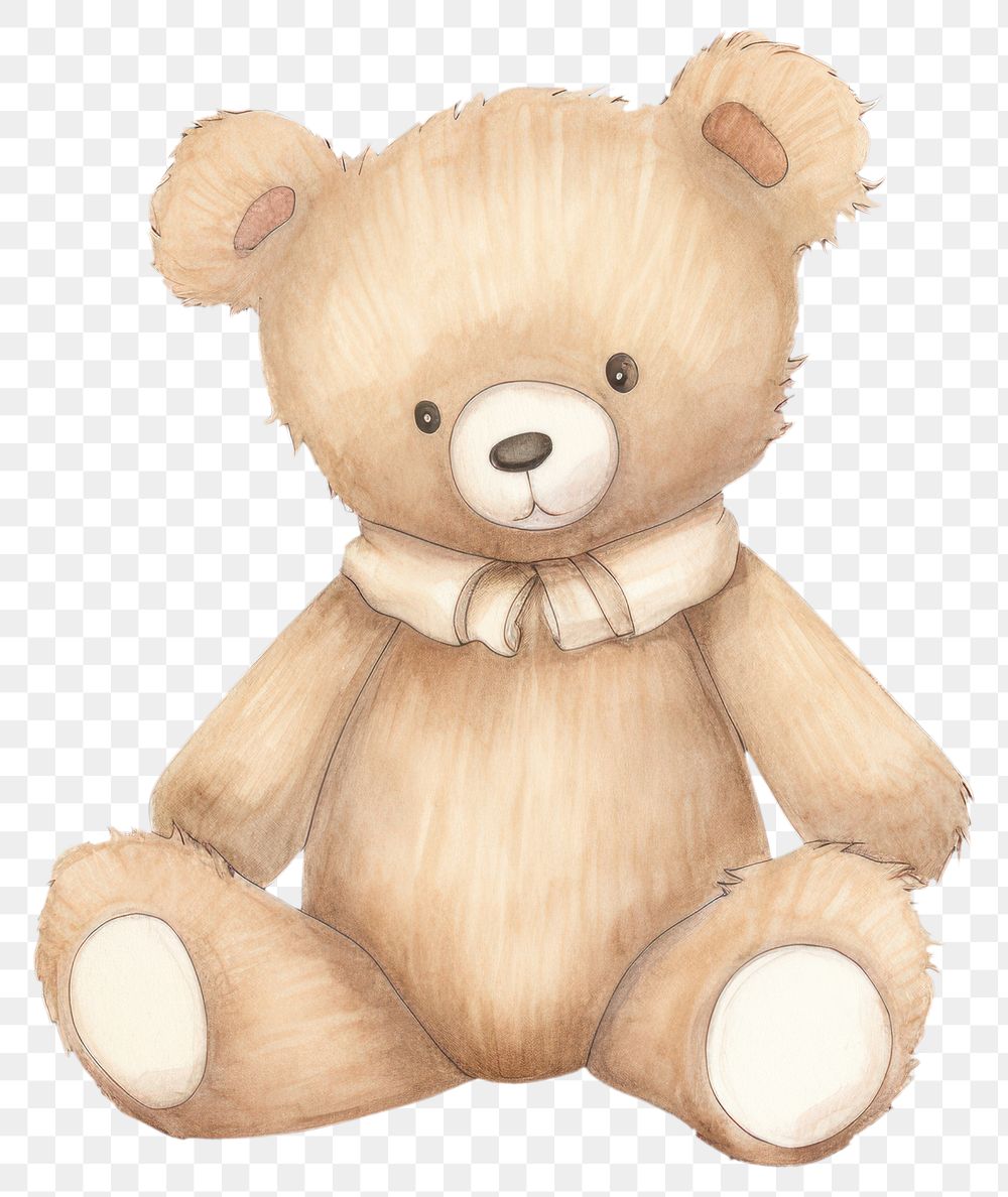 PNG Teddy bear drawing plush cute. AI generated Image by rawpixel.