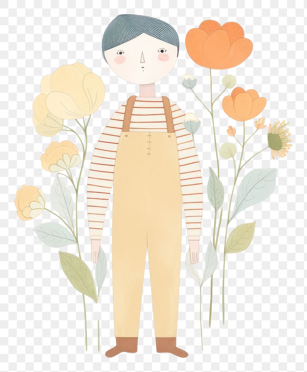 PNG Florist character drawing sketch adult. AI generated Image by rawpixel.