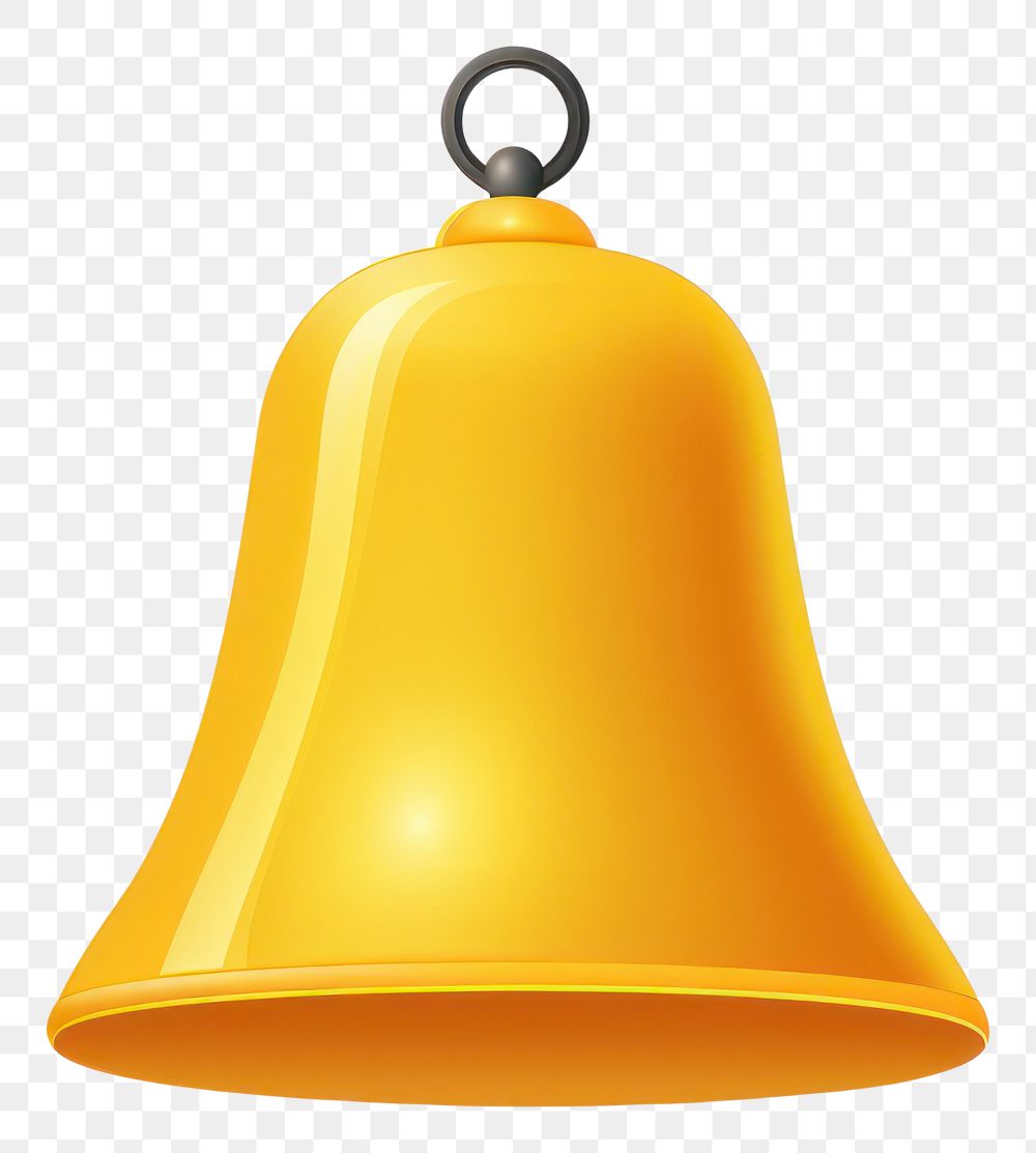 PNG  Yellow bell shape white background protection. AI generated Image by rawpixel.