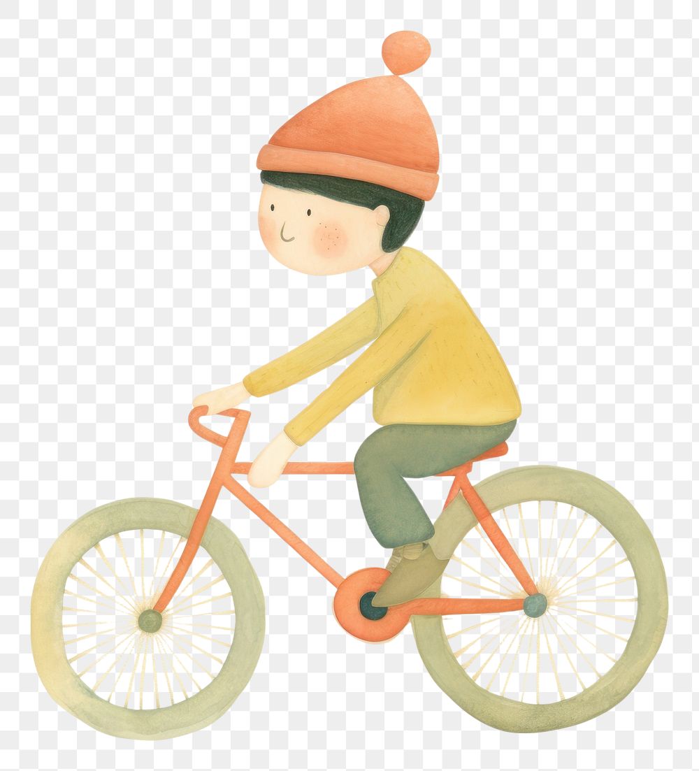 PNG Kid character cycling bicycle vehicle sports. AI generated Image by rawpixel.