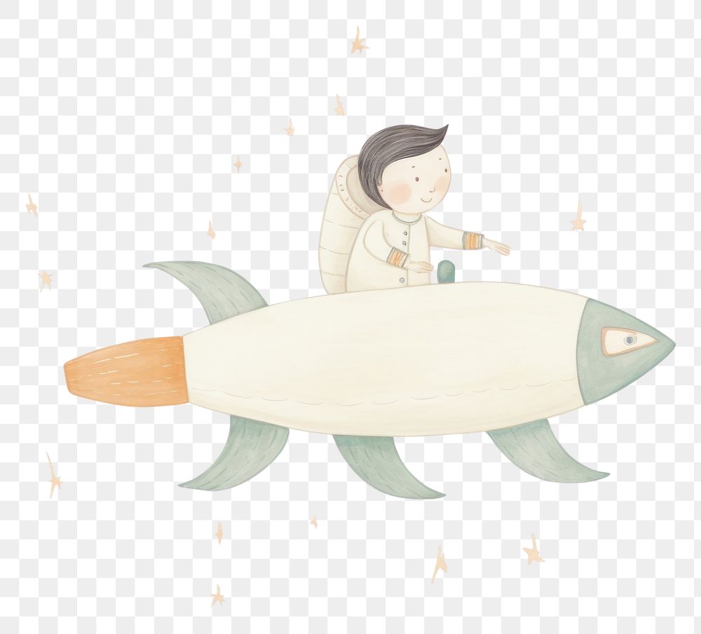 PNG Kid character riding on rocket drawing sketch illustrated. AI generated Image by rawpixel.
