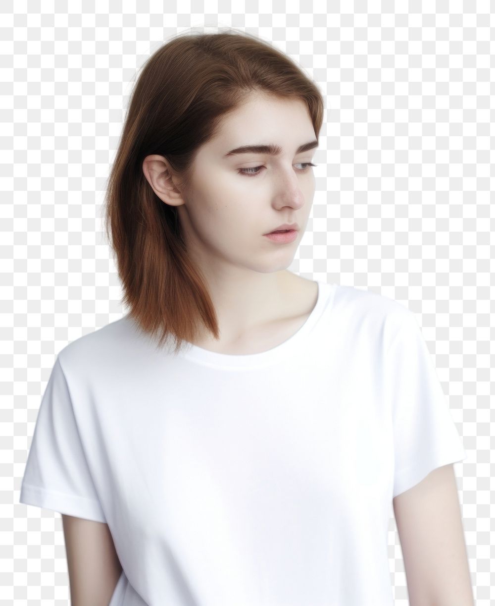 PNG  Woman t-shirt portrait adult. AI generated Image by rawpixel.
