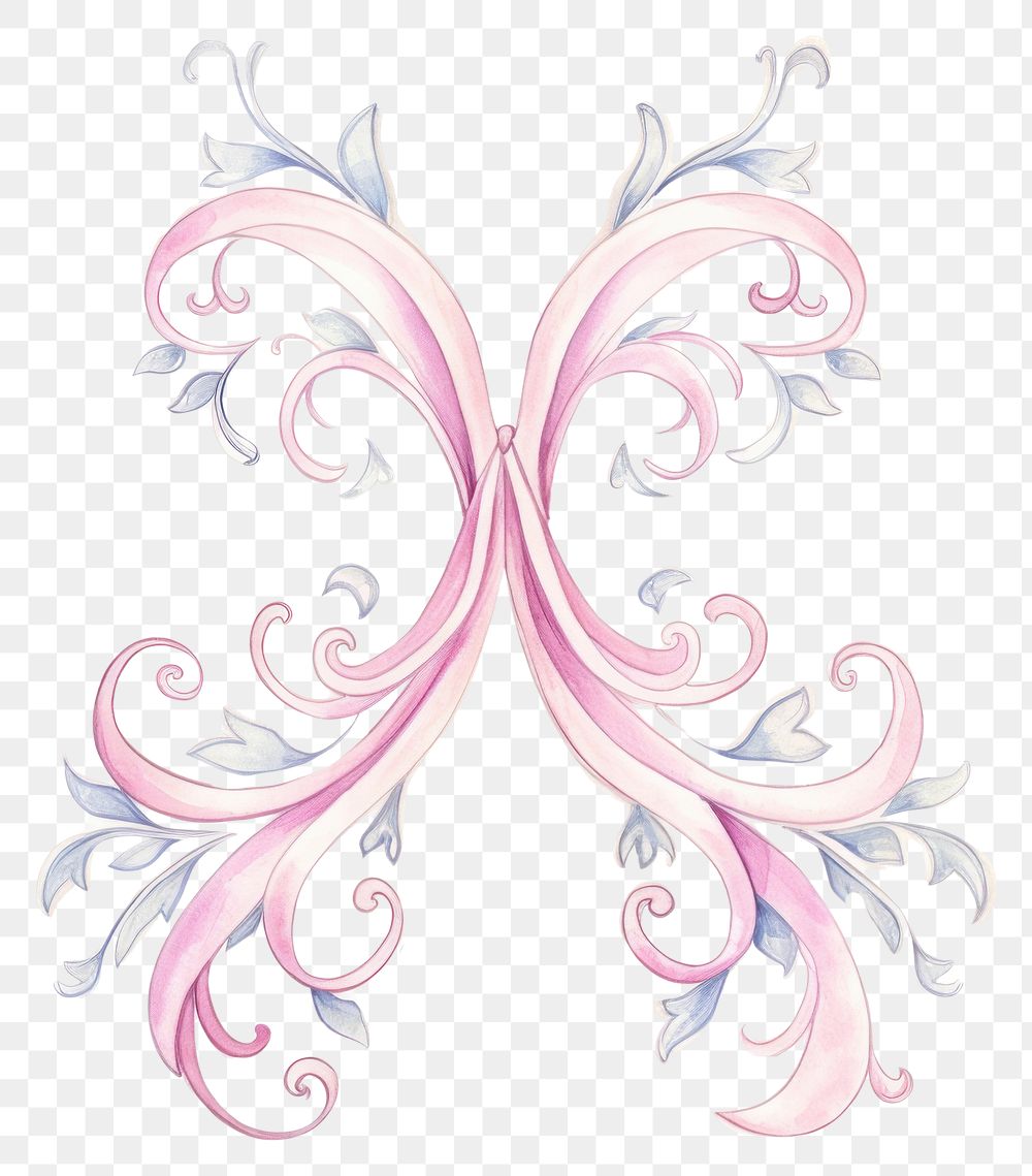PNG Pink cancer ribbon pattern drawing calligraphy. AI generated Image by rawpixel.