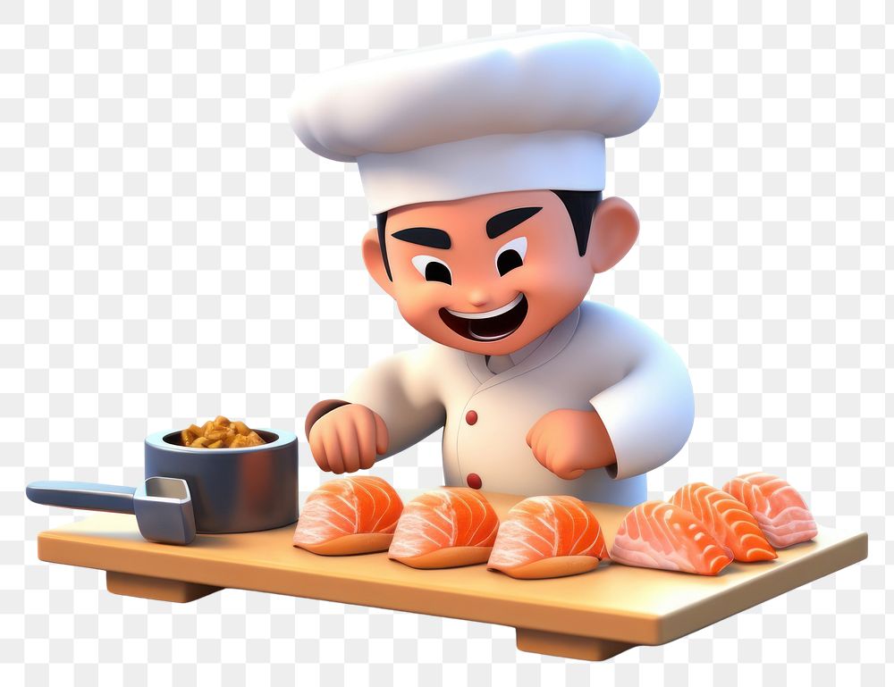 PNG  Chef making sushi food meat freshness. AI generated Image by rawpixel.