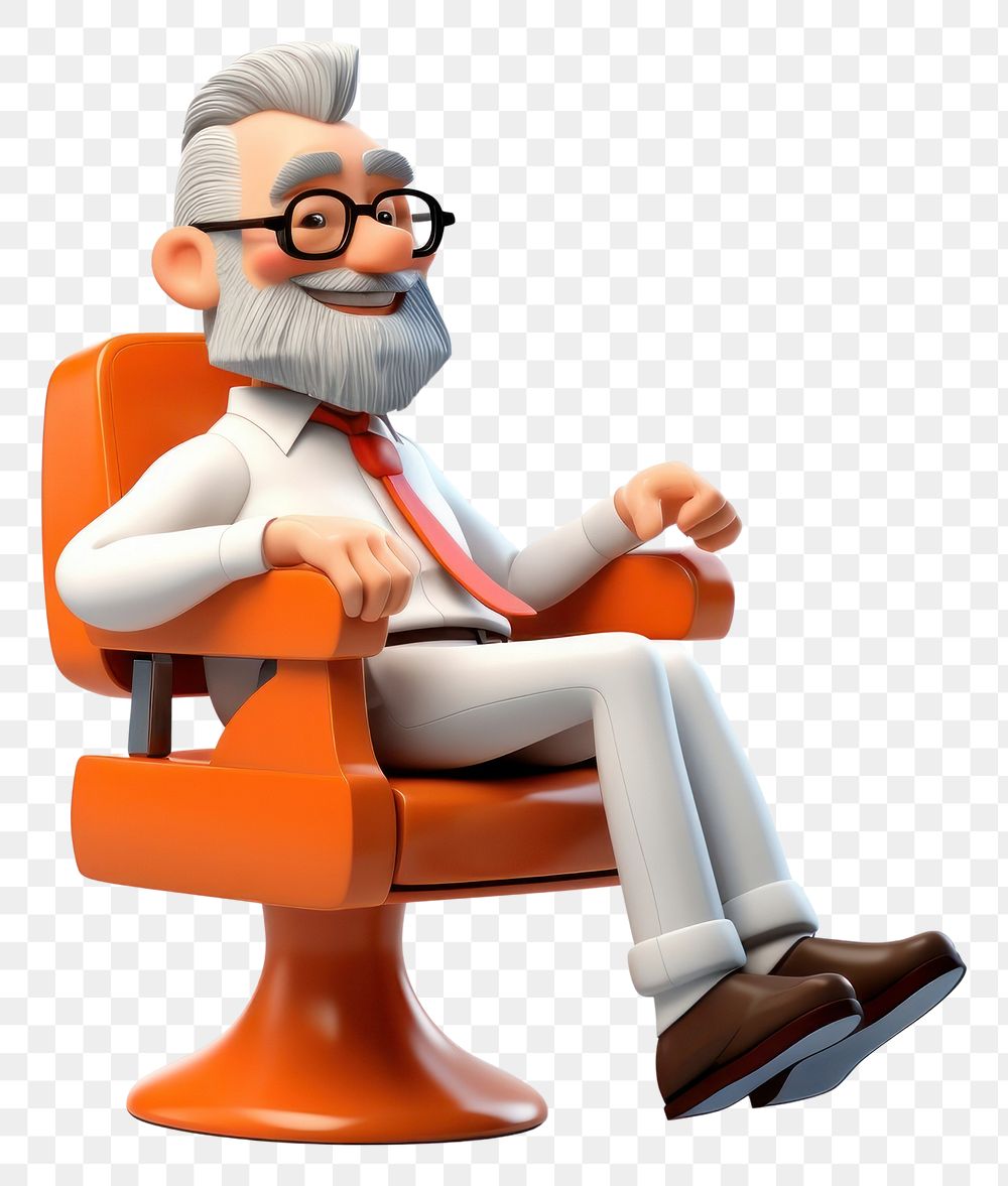 PNG  Barber on chair furniture armchair adult. AI generated Image by rawpixel.
