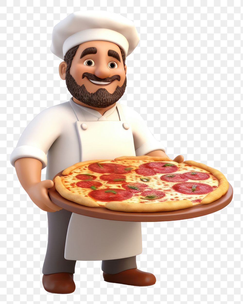 PNG  Pizza chef food pepperoni vegetable. AI generated Image by rawpixel.
