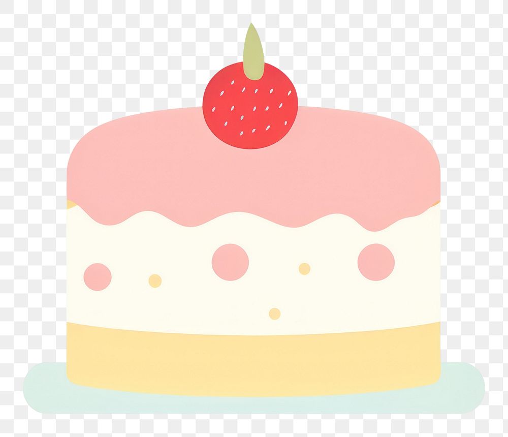 PNG  Birthday cake strawberry dessert cream. AI generated Image by rawpixel.