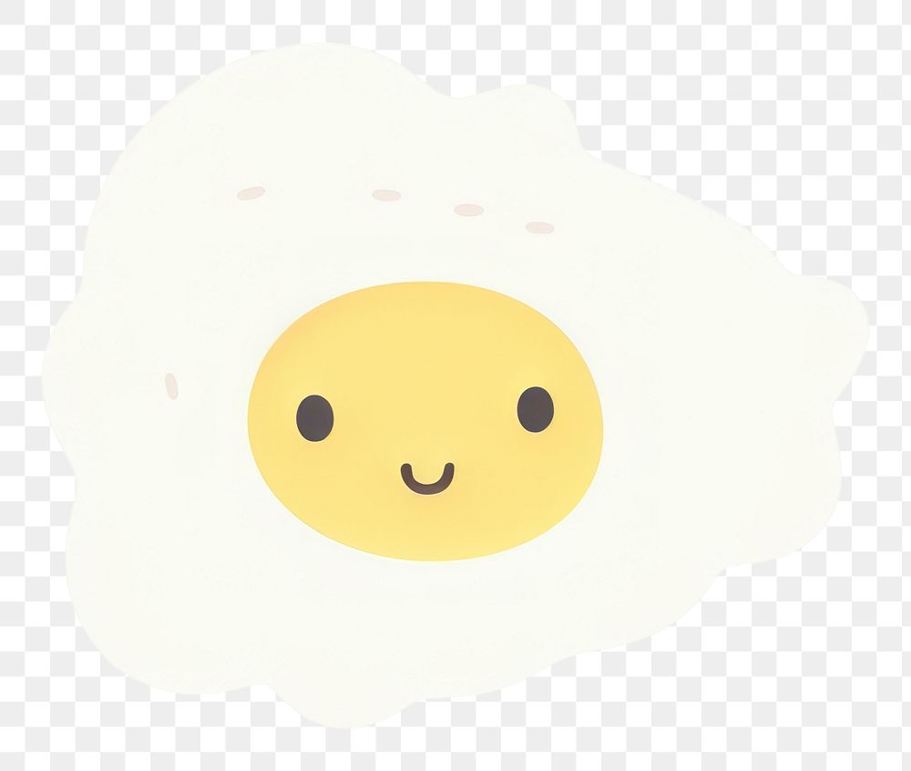 PNG  Fried egg anthropomorphic emoticon cartoon. AI generated Image by rawpixel.
