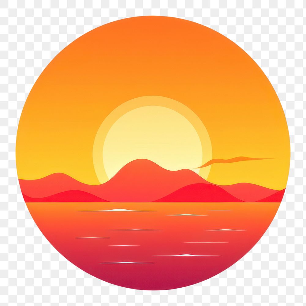 PNG Sunset nature shape logo. AI generated Image by rawpixel.