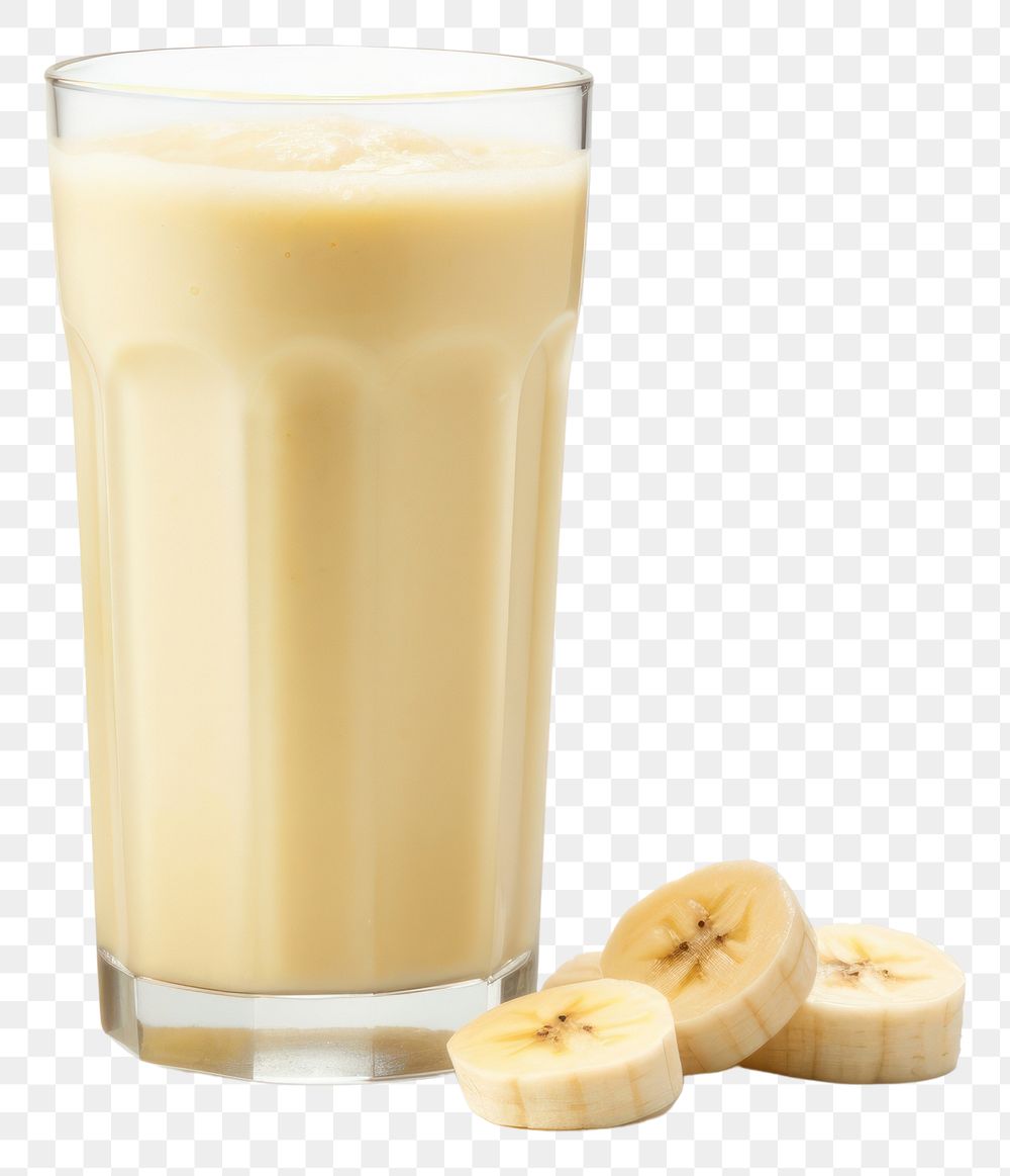 PNG Banana smoothie drink juice glass. AI generated Image by rawpixel.