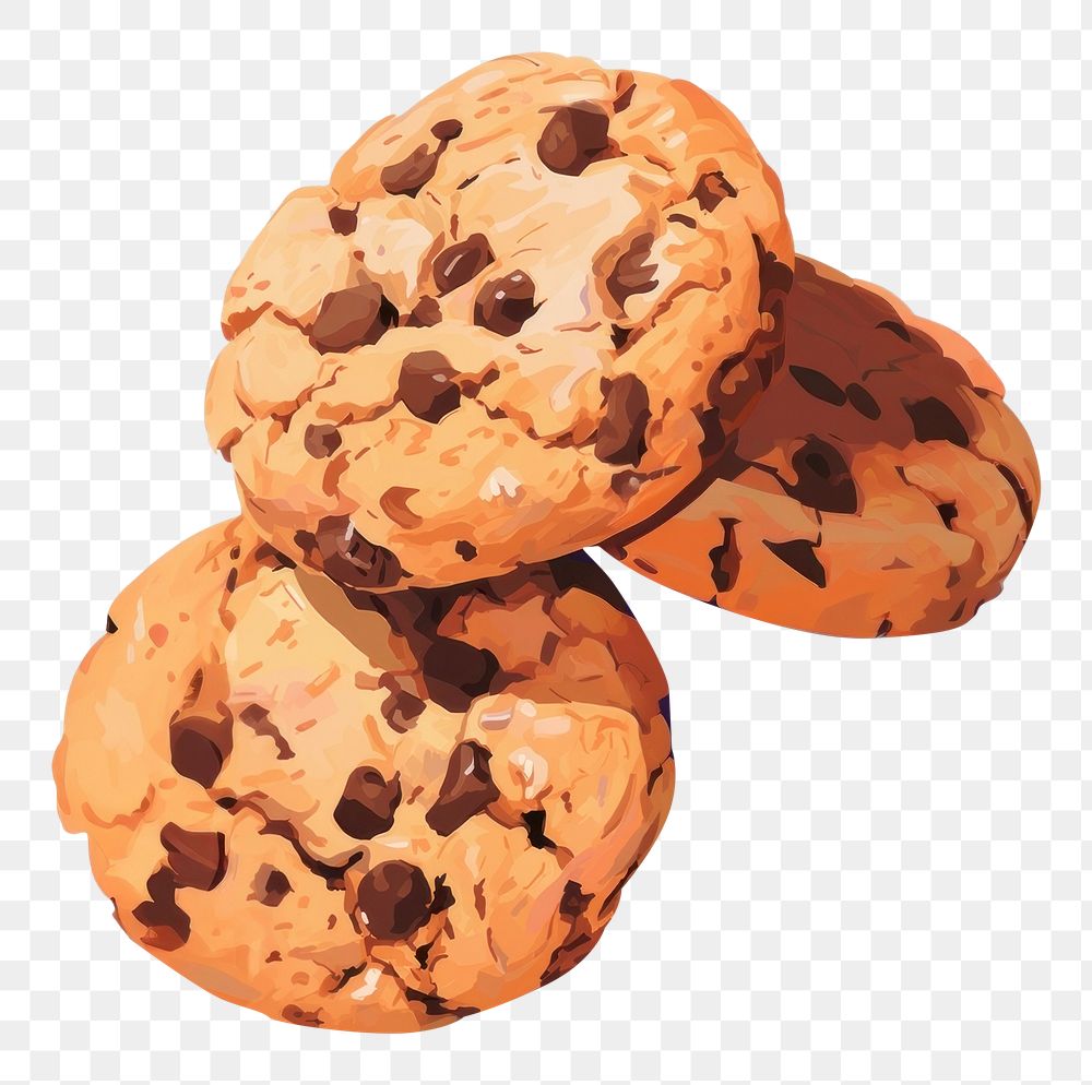 PNG Cookies chocolate chip cookie cartoon food. AI generated Image by rawpixel.