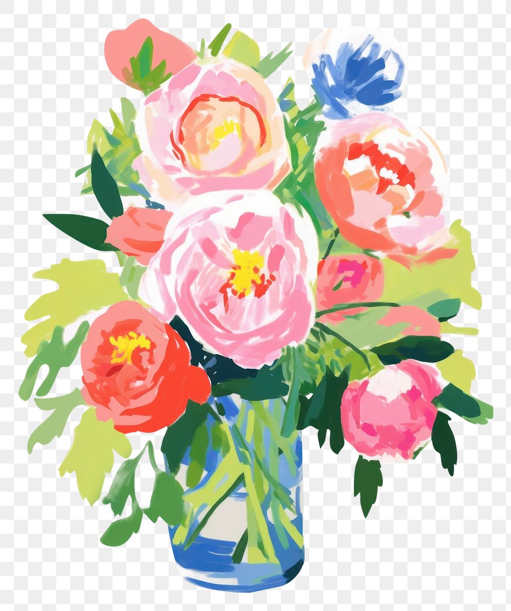 PNG Bouquet painting art cartoon. AI generated Image by rawpixel.