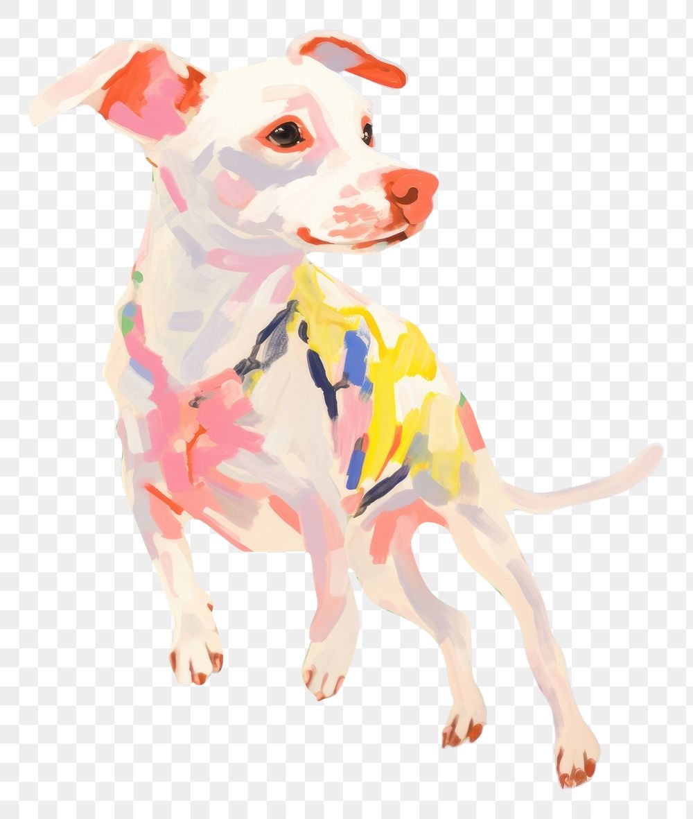 PNG Dog art painting cartoon. AI generated Image by rawpixel.