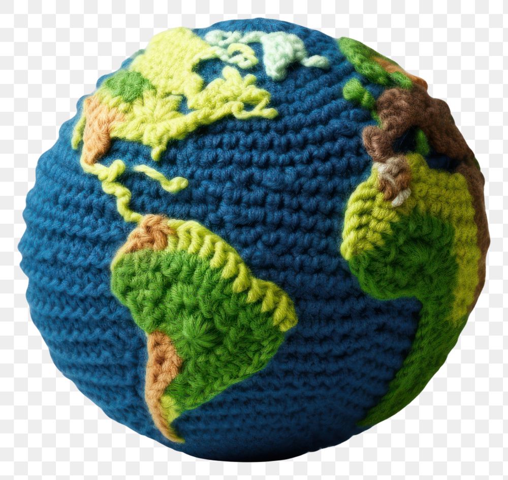 PNG  World crochet sphere planet. AI generated Image by rawpixel.