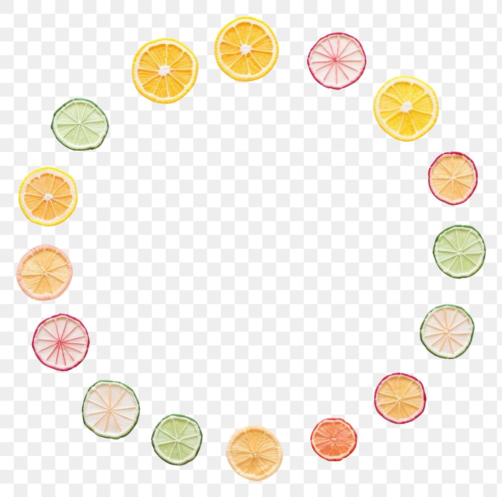 PNG Little fruits circle border grapefruit pattern lemon. AI generated Image by rawpixel.